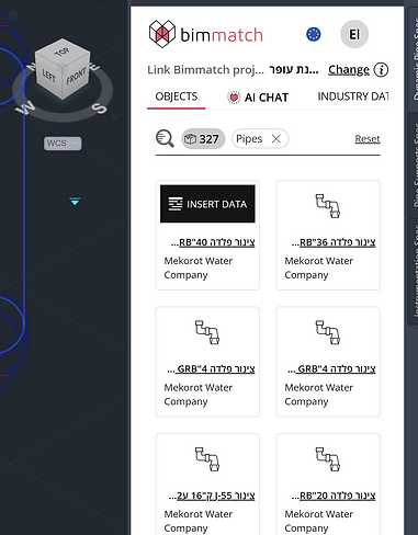 Inserting data onto a Plant 3D element with Bimmatch