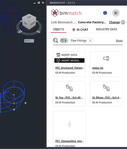 Insert Model workflow in Plant 3D